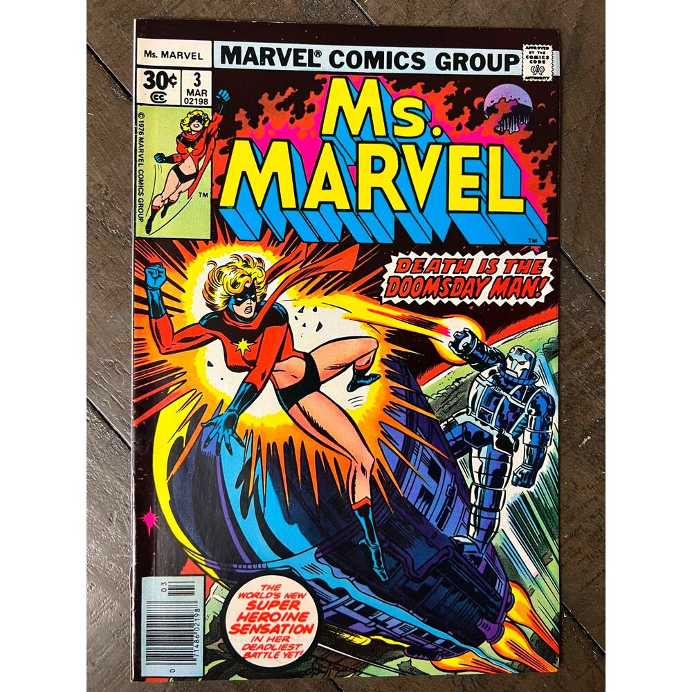 VINTAGE 1977 Marvel "MS. MARVEL" #3 - VF/Uncommon - 50 Years Old!